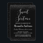 Convites Rosa de prata doce fetal 16 anos<br><div class="desc">Silver Confetti Sparkle Glitter Doce Dezesseis Convites de aniversário. Este convite é perfeito para o Rosa Confetti Sparkle Glitter Sweet 16 Festa de aniversário que procura celebrar com Rosas Florais para o Dia de os namorados.</div>