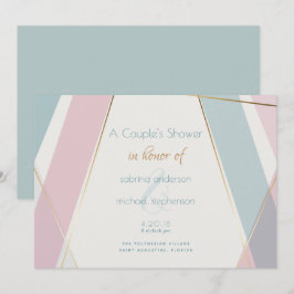 Convites Rosa de Teal Moderno Contemporâneo de Gamas Geomét