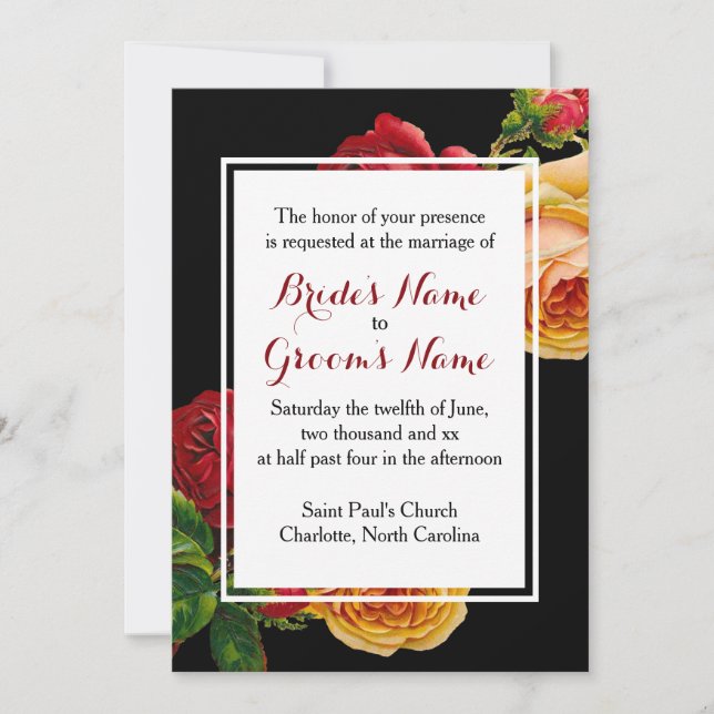 Convites Rosa do Casamento Romântico Boêmico Personalizado (Frente)
