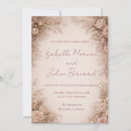 Convites Rosa do Deserto – Casamento Dune & Bloom