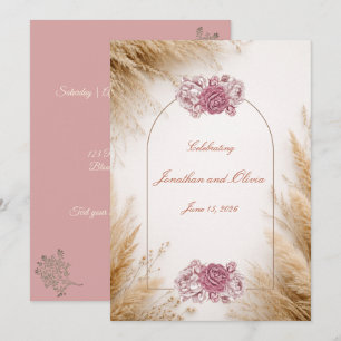 Convites Rosa do Deserto Luxo Casamento