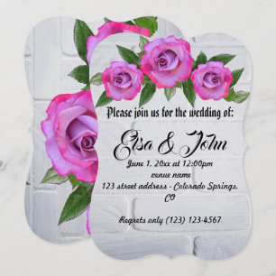 Convites Rosa do Destino Romântico das Bodas de Casamento