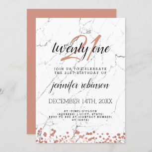 Convites Rosa do Partido Moderno aniversário de 21 anos Mar