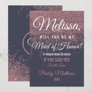 Convites Rosa Dourada Glitter Sparkles Marinho Madrinha de 