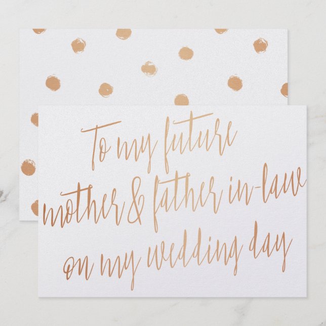 Convites Rosa Dourada "Para meus sogros" (Frente/Verso)