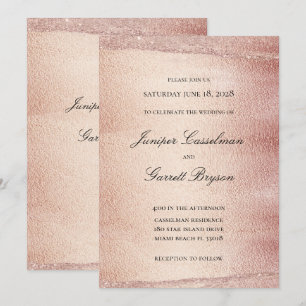 Convites Rosa Dourada Rhapsody Weding Elegante Espumante Do