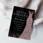 Convites Rosa, Douradas, Vestidas 60ª Festa de aniversário<br><div class="desc">Mulheres de Vestido Dourado Rosa preto 60º Convite de aniversário 60 e fabulosas Variações para o convite e itens correspondentes na nossa loja</div>