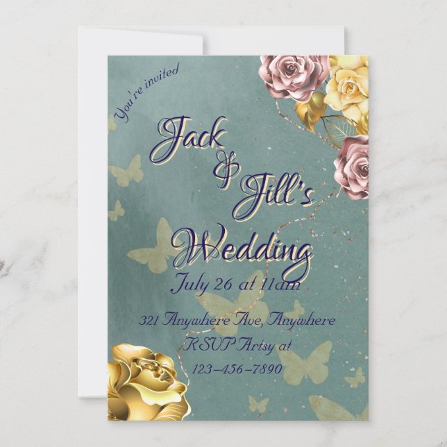 Convites Rosa Dourado (Frente)