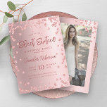 Convites Rosa Dourado Blush Chic Glitter Foto Sweet 16<br><div class="desc">Doce Elegante,  Dezesseis Rosa Convite de aniversário de modelo de  Dourado Glitter Confetti,  Foto personalizada e script de tipografia moderna.</div>