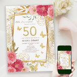 Convites Rosa Dourado Brilhante Butteriffica cor-de-rosa 50<br><div class="desc">Esta design maravilhosa combina a elegância do ouro rosa com o brilho do brilho, criando um convite verdadeiramente glamouroso que é perfeito para uma celebração de marco. Quer você esteja planejando uma reunião íntima ou uma grandiosa família, este convite vai dar o tom para um evento inesquecível. Reúna seus amigos...</div>