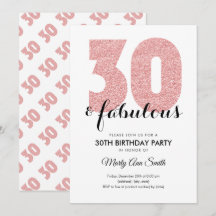 Rosa Dourado brilho 30 e Festa de aniversário fabu