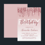 Convites Rosa Dourado brilho de brilho qualquer aniversário<br><div class="desc">Cor-de-rosa-reluzente - Rosa Dourada com brilho brilhante personalizado a qualquer Convite de aniversário etário. Este é o Convite Aniversário perfeito para uma Rosa moderna Dourada e brilhante Festa de aniversário Brilhante Brilhante Brilhante Brilhante. Entre em contato com o designer para encontrar itens personalizados correspondentes.</div>