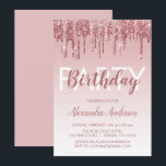 Convites Rosa Dourado brilho de brilho qualquer aniversário<br><div class="desc">Cor-de-rosa-reluzente - Rosa Dourada com brilho brilhante personalizado a qualquer Convite de aniversário etário. Este é o Convite Aniversário perfeito para uma Rosa moderna Dourada e brilhante Festa de aniversário Brilhante Brilhante Brilhante Brilhante. Entre em contato com o designer para encontrar itens personalizados correspondentes.</div>