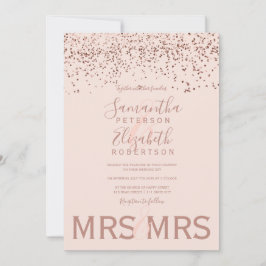 Convites Rosa dourado confetti blusa rosa castigo lésbica