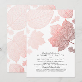 Convites Rosa Dourado deixa Casamento outono branco elegant
