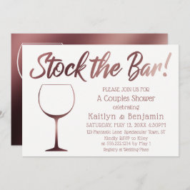 Convites Rosa Dourado e branco estoque o Chá dos Casais Bar