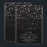 Convites Rosa Dourado e preto Confetti Splatter Doce 16 Fes<br><div class="desc">Personalizar para o seu evento!</div>