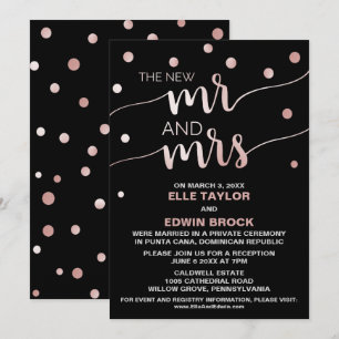 Convites Rosa Dourado e Preto   Recepção de Casamento Glamo