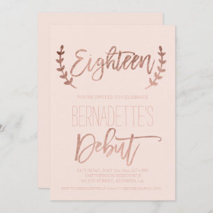 Convites Rosa dourado estreia 18º aniversário