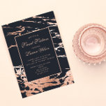 Convites Rosa Dourado Faux Foil Marble Swedezesseis<br><div class="desc">Doce dezesseis convites com fontes de rosa de ouro e sotaque em fundo azul marinho. Verifique em nossa loja mais opções de cores e produtos correspondentes.</div>