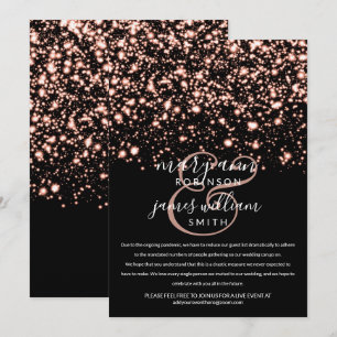 Convites Rosa Dourado Glam Mudou O Casamento Reduzido