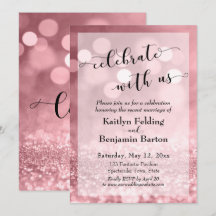 Rosa Dourado Glitter Cor-de-rosa Bokeh Celebre Con