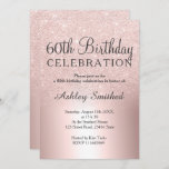 Convites Rosa dourado glitter ombre metálico 60º aniversári<br><div class="desc">Um design metálico glitter ombre,  glitter rosa,  chic e luxuoso,  com tipografia elegante para um convite de 60 anos.</div>