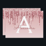 Convites Rosa Dourado Glitter Sweet 16 Salve a data<br><div class="desc">Rosa Dourado Sparkle e gotejando Glitter Doce Dezesseis Monogramas Nome e Salva Inicialmente o Convite de aniversário de Data. Este convite é perfeito para a Festa de aniversário Rosa Dourada Sparkle Glitter Sweet 16 que está a tentar comemorar em Rosa Rosa Rosa Rosa Rosa Dourada.</div>