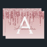 Convites Rosa Dourado Glitter Sweet 16 Salve a data<br><div class="desc">Rosa Dourado Sparkle e gotejando Glitter Doce Dezesseis Monogramas Nome e Salva Inicialmente o Convite de aniversário de Data. Este convite é perfeito para a Festa de aniversário Rosa Dourada Sparkle Glitter Sweet 16 que está a tentar comemorar em Rosa Rosa Rosa Rosa Rosa Dourada.</div>