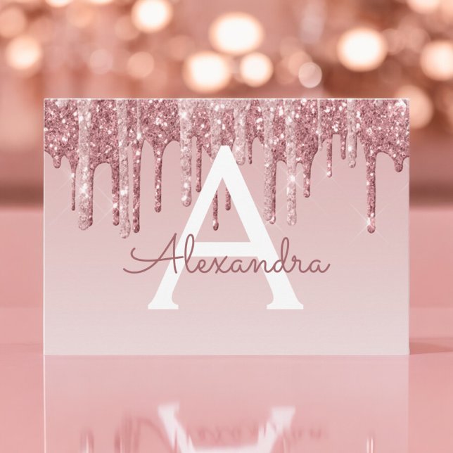 Convites Rosa Dourado Glitter Sweet 16 Salve a data (Criador carregado)