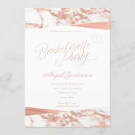 Convites Rosa Dourado Mármore Branco Personalizado Batchelo