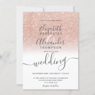 Convites Rosa dourado mbre guião branco mbre casamento