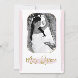 Convites Rosa Dourado Mis Quince Quinceañera Foto Imagem