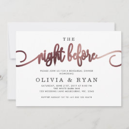 Convites Rosa Dourado na noite anterior