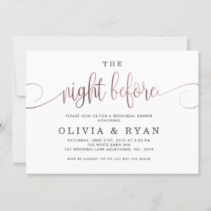 Convites Rosa Dourado na noite anterior