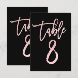 Convites Rosa Dourado Rosa Moderno Número da Mesa em Folha 