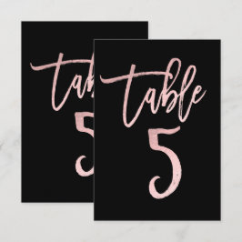 Convites Rosa Dourado Rosa Moderno Script Número da Mesa 5