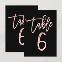 Convites Rosa Dourado Rosa Moderno Script Número da Mesa 6