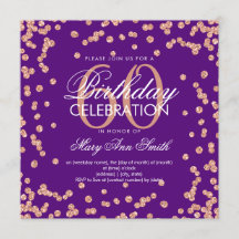 Rosa Dourado Roxo 60º Aniversário Glitter Confetti