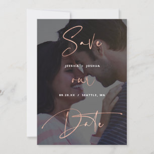 Convites Rosa Dourado Script Vellum Procure Foto para salva