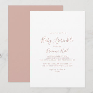 Convites Rosa, Dourado, Simple Minimalist Baby Sprinkle