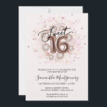 Convites Rosa Dourado Sweet 16 Pink Watercolor Balloons<br><div class="desc">Diga aos seus amigos que marquem seus calendários para o seu dia especial com estes belos e empoeirados convites do Sweet 16. Cada convite apresenta um design festivo com belos balões, perfeito para se preparar para um dia de diversão e celebração. Quer você pretenda hospedar uma grande festa ou uma...</div>