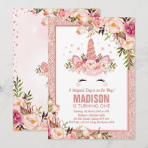 Rosa Dourado Unicórnio / Festa de aniversário mági