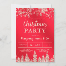 Convites Rosa dourado, vermelho-neve, metal, Natal