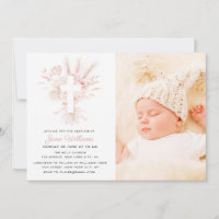 Rosa Dusty e flores brancas Foto do batismo