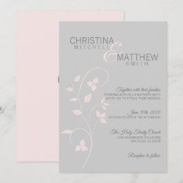 Convites Rosa e Casamento de Vinha de Cinza Rosa-Rosa Delic