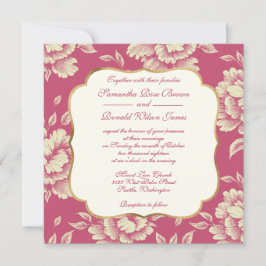 Convites Rosa e Cream Peony Toile - Decor Nacional Francês