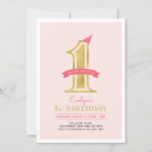 Rosa e Dourado | Festa de primeiro aniversario