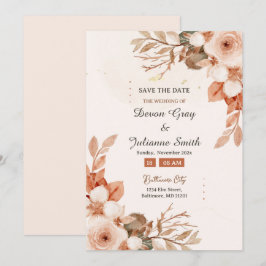 Convites Rosa e Terracotta: Uma Celebração do Casamento do 