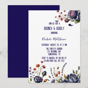 Convites Rosa Elegante e Brunch Coral e Bubble